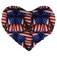 Modern Usa Flag Pattern 19  Premium Flano Heart Shape Cushion by dflcprints