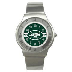 New York Jets National Football League Nfl Teams Afc Stainless Steel Watch (slim) by SportMart