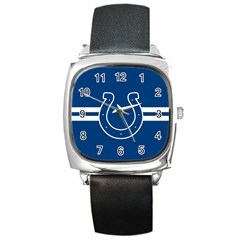 Indianapolis Colts National Football League Nfl Teams Afc Square Leather Watch by SportMart