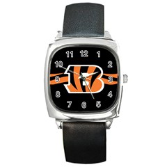 Cincinnati Bengals National Football League Nfl Teams Afc Square Leather Watch by SportMart