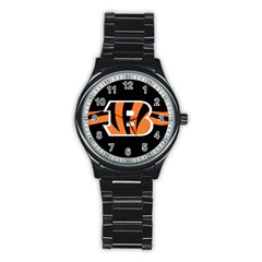 Cincinnati Bengals National Football League Nfl Teams Afc Sport Metal Watch (black)