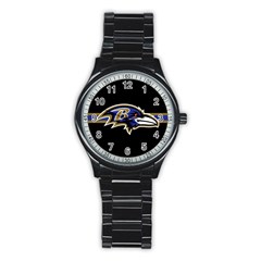 Baltimore Ravens National Football League Nfl Teams Afc Sport Metal Watch (black)