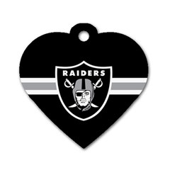 Oakland Raiders National Football League Nfl Teams Afc Dog Tag Heart (two Sided) by SportMart