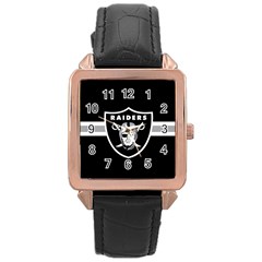 Oakland Raiders National Football League Nfl Teams Afc Rose Gold Leather Watch 