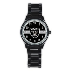 Oakland Raiders National Football League Nfl Teams Afc Sport Metal Watch (black)