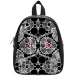 Bling Black Grey  School Bag (Small) Front