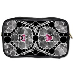 Bling Black Grey  Travel Toiletry Bag (two Sides) by OCDesignss