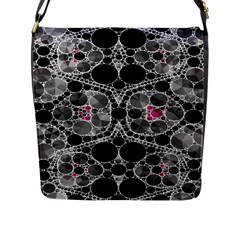 Bling Black Grey  Flap Closure Messenger Bag (Large)