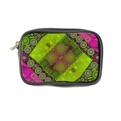 Florescent Pink Green  Coin Purse