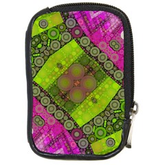 Florescent Pink Green  Compact Camera Leather Case by OCDesignss