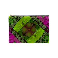 Florescent Pink Green  Cosmetic Bag (medium)