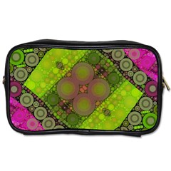 Florescent Pink Green  Travel Toiletry Bag (two Sides)