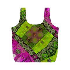 Florescent Pink Green  Reusable Bag (m) by OCDesignss