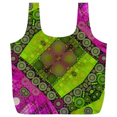 Florescent Pink Green  Reusable Bag (xl)