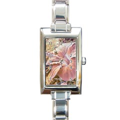 Fantasy Colors Hibiscus Flower Digital Photography Rectangular Italian Charm Watch by dflcprints