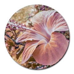 Fantasy Colors Hibiscus Flower Digital Photography 8  Mouse Pad (round) by dflcprints