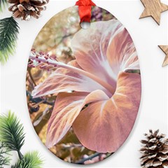 Fantasy Colors Hibiscus Flower Digital Photography Oval Ornament