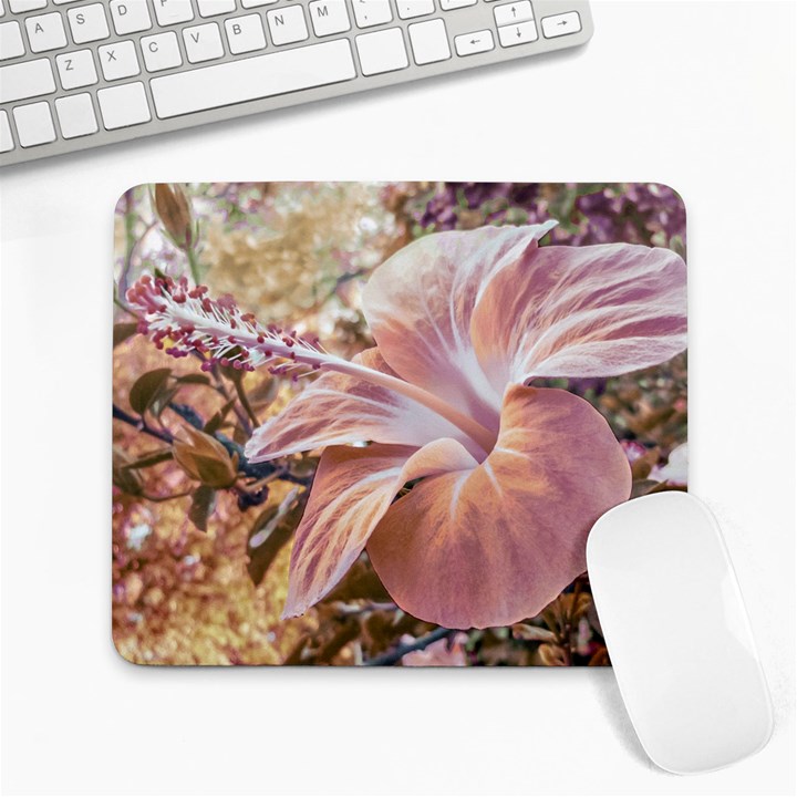 Fantasy Colors Hibiscus Flower Digital Photography Large Mouse Pad (Rectangle)