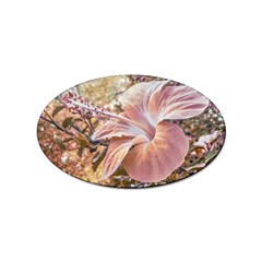 Fantasy Colors Hibiscus Flower Digital Photography Sticker (oval) by dflcprints