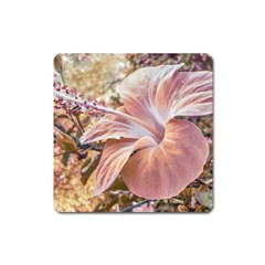 Fantasy Colors Hibiscus Flower Digital Photography Magnet (square)