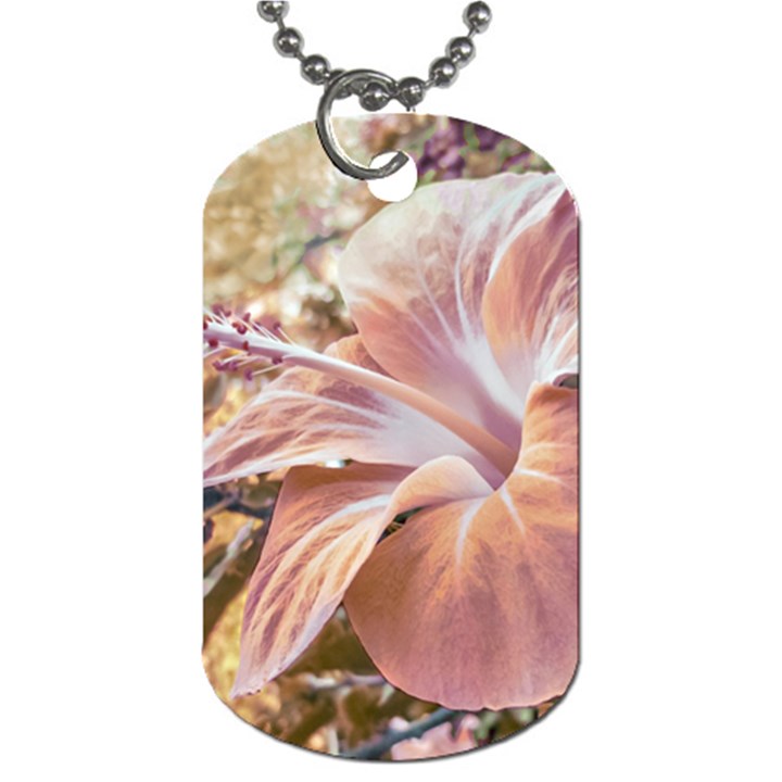 Fantasy Colors Hibiscus Flower Digital Photography Dog Tag (Two-sided) 