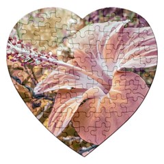 Fantasy Colors Hibiscus Flower Digital Photography Jigsaw Puzzle (heart) by dflcprints