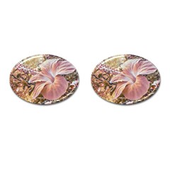 Fantasy Colors Hibiscus Flower Digital Photography Cufflinks (oval) by dflcprints