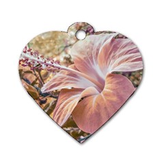 Fantasy Colors Hibiscus Flower Digital Photography Dog Tag Heart (two Sided) by dflcprints