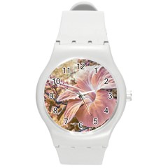 Fantasy Colors Hibiscus Flower Digital Photography Plastic Sport Watch (medium) by dflcprints