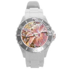 Fantasy Colors Hibiscus Flower Digital Photography Plastic Sport Watch (large) by dflcprints