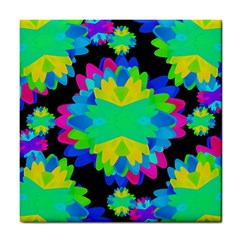 Multicolored Floral Print Geometric Modern Pattern Ceramic Tile by dflcprints