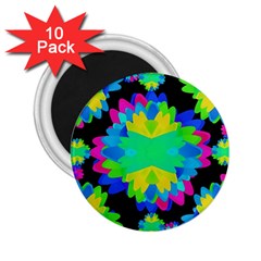 Multicolored Floral Print Geometric Modern Pattern 2 25  Button Magnet (10 Pack) by dflcprints