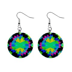 Multicolored Floral Print Geometric Modern Pattern Mini Button Earrings by dflcprints