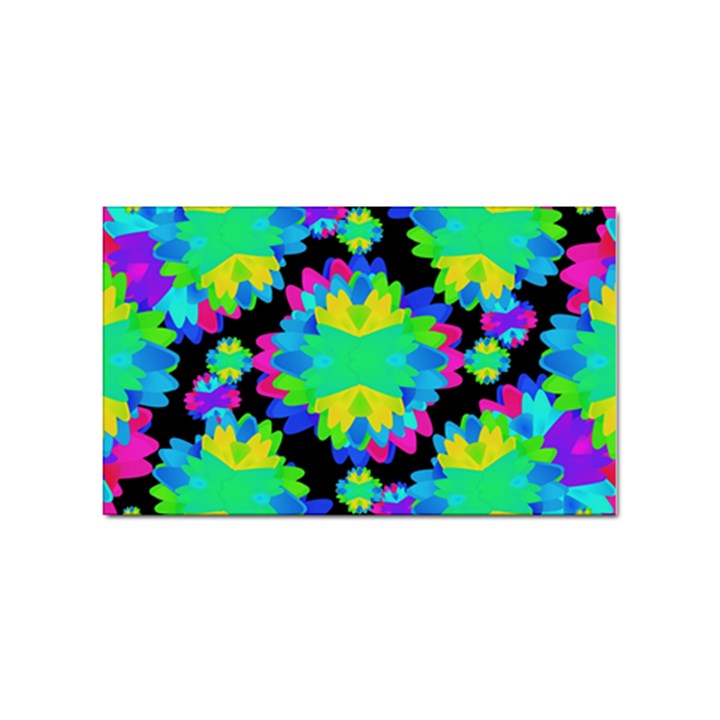 Multicolored Floral Print Geometric Modern Pattern Sticker 100 Pack (Rectangle)