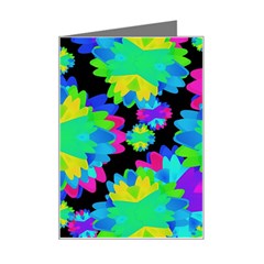 Multicolored Floral Print Geometric Modern Pattern Mini Greeting Card by dflcprints