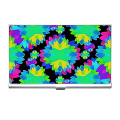 Multicolored Floral Print Geometric Modern Pattern Business Card Holder by dflcprints