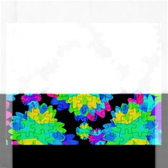 Multicolored Floral Print Geometric Modern Pattern Jigsaw Puzzle (rectangle) by dflcprints