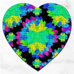 Multicolored Floral Print Geometric Modern Pattern Jigsaw Puzzle (Heart) Front