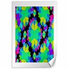 Multicolored Floral Print Geometric Modern Pattern Canvas 24  X 36  (unframed) by dflcprints