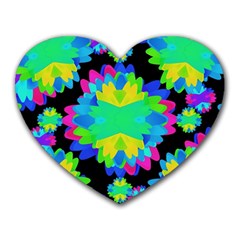 Multicolored Floral Print Geometric Modern Pattern Mouse Pad (heart) by dflcprints