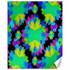 Multicolored Floral Print Geometric Modern Pattern Canvas 11  X 14  (unframed)