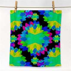 Multicolored Floral Print Geometric Modern Pattern Face Towel by dflcprints