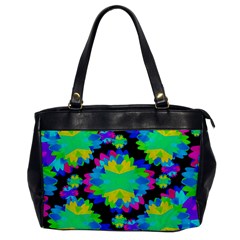 Multicolored Floral Print Geometric Modern Pattern Oversize Office Handbag (one Side) by dflcprints