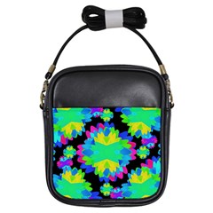 Multicolored Floral Print Geometric Modern Pattern Girl s Sling Bag by dflcprints