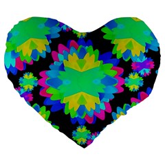 Multicolored Floral Print Geometric Modern Pattern 19  Premium Heart Shape Cushion by dflcprints