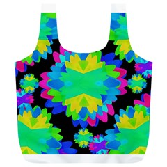 Multicolored Floral Print Geometric Modern Pattern Reusable Bag (xl) by dflcprints