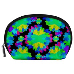 Multicolored Floral Print Geometric Modern Pattern Accessory Pouch (large) by dflcprints