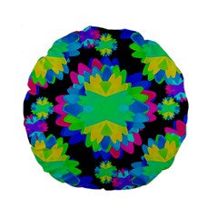 Multicolored Floral Print Geometric Modern Pattern 15  Premium Flano Round Cushion  by dflcprints