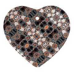 Modern Arabesque Pattern Print Heart Ornament by dflcprints