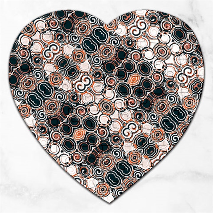 Modern Arabesque Pattern Print Jigsaw Puzzle (Heart)